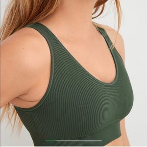 Aerie seamless padded bralette by American eagle. Frosty trail green, size M